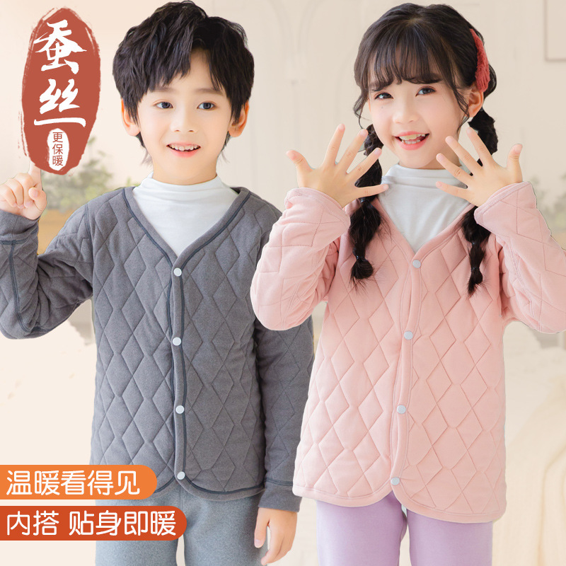 Winter and Spring Children's Warm Cotton Jacket, Fleece Lined and Thickened, Unisex School Uniform Outerwear, Warm Cotton Coats for Wholesale