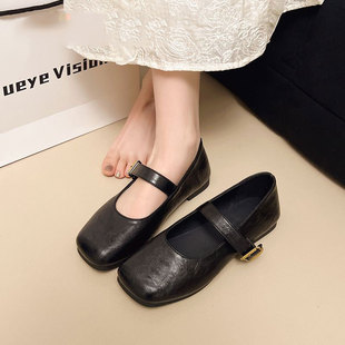 Genuine Leather Flat Slip-on Shoes Women's Small Leather Shoes 2025 Spring and Summer New Fairy Style Women's Shoes with Mary Jane