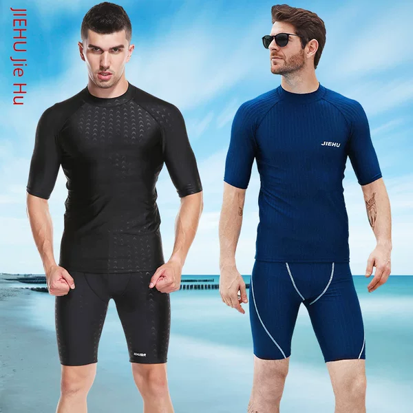 Men's Swimwear, Swimming Trunks, Men's Five-Point Swim Shorts, Waterproof Tight-Fitting Beachwear, Men's Swim Trunks, Breathable Beach Shorts