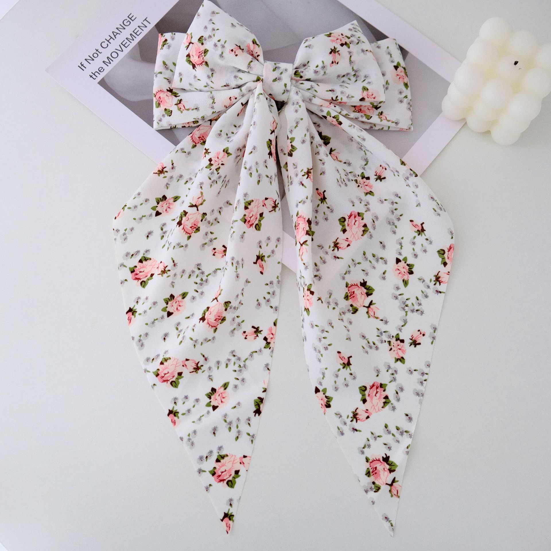 Women's Sweet Pastoral Bow Knot Cloth Floral Hair Claws display picture 7