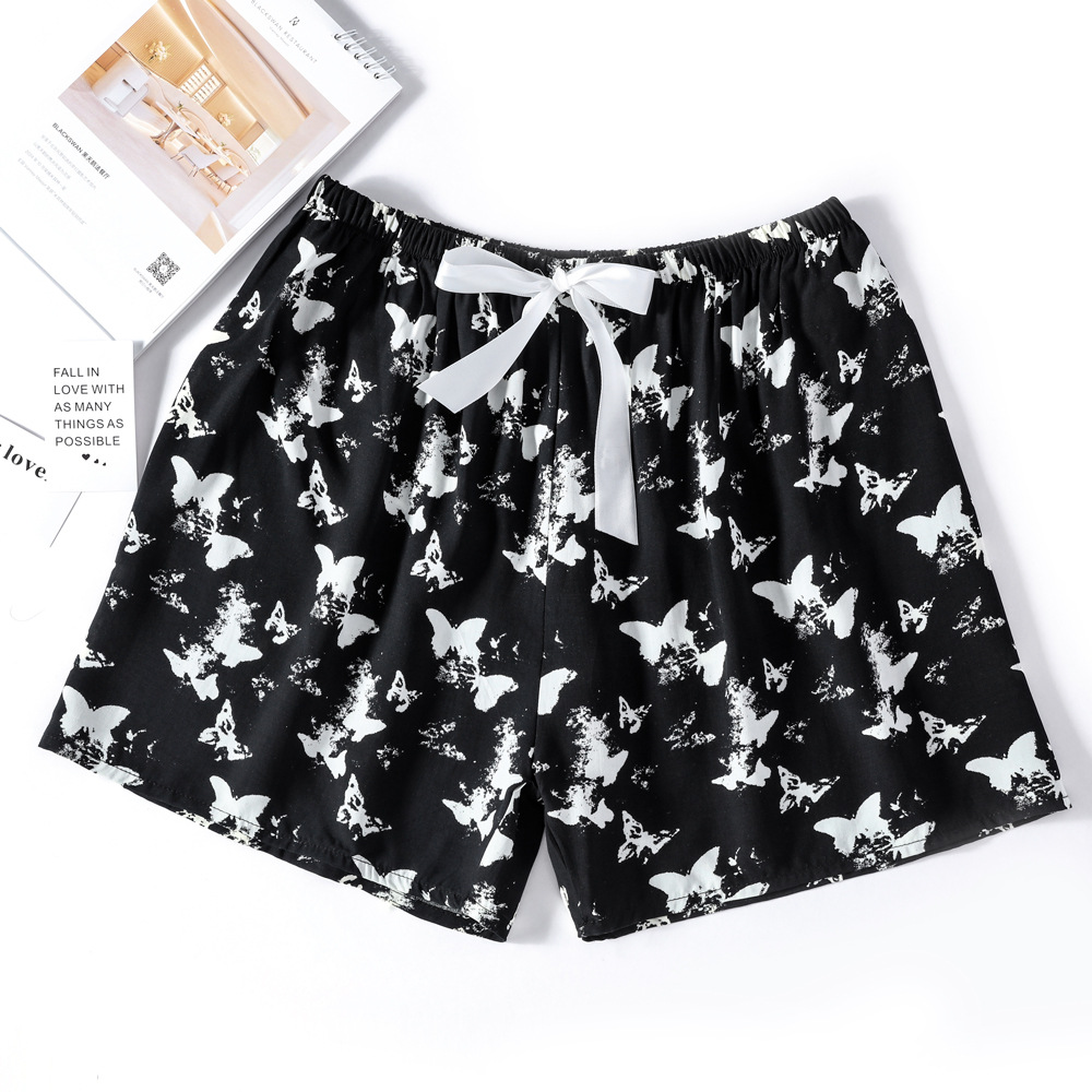 45 pantalones cortos de seda de algodón de verano delgados pijamas transpirables de algodón sintético ultra corto ropa de casa de gran tamaño de playa para mujeres