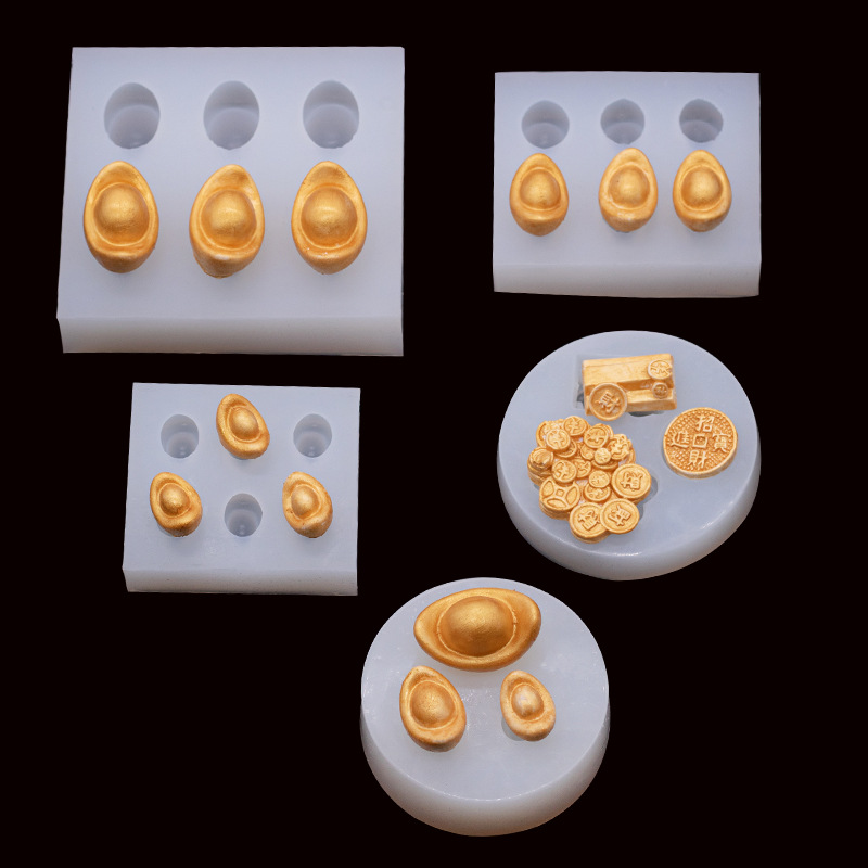 Mini lingote oro molde de silicona DIY accesorios decoración la torta chocolate fondant ritmo seco