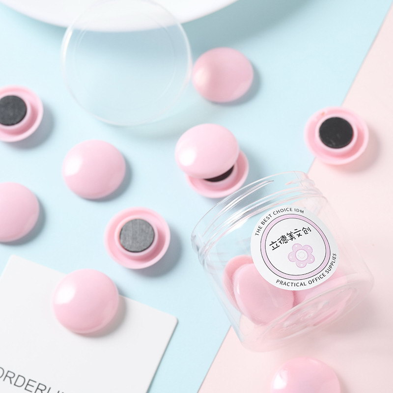 Macaron-colored round whiteboard magnetic pin, fresh and minimalist bucket-style magnetic particle office teaching tools fridge magnet, magnet