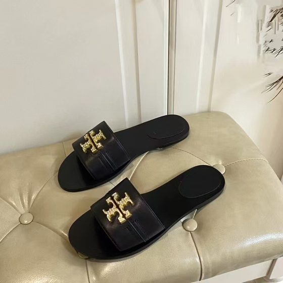2024 Summer TB New Rome Beach Buckle Casual All-match Outer Wear Open Toe Comfortable Flat Women Slippers