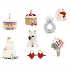 Jelly結婚式シリーズの手に花の束を持つイギリスの指輪のぬいぐるみの人形の結婚する女性の誕生日プレゼントの置物
