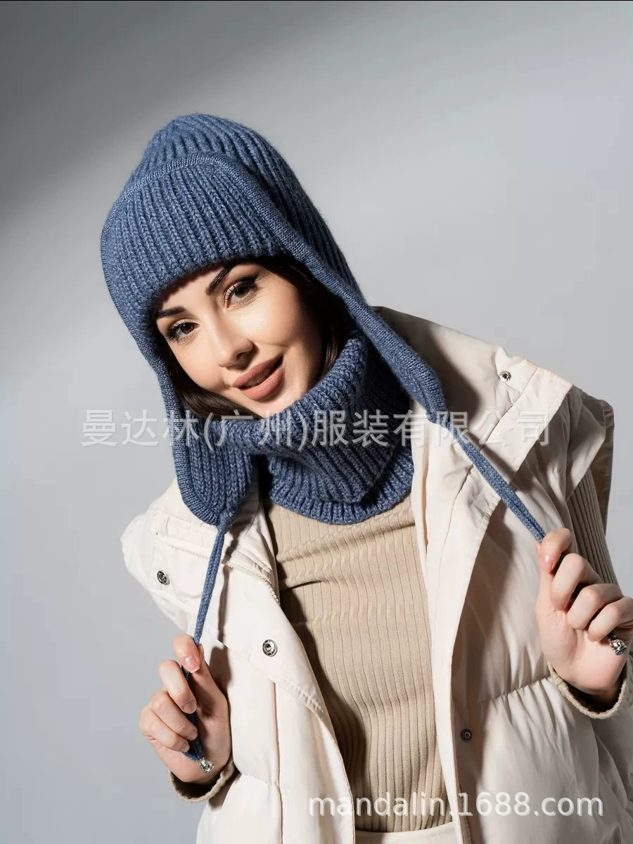 Комплект с флисом теплая knitted шапка со/scarf