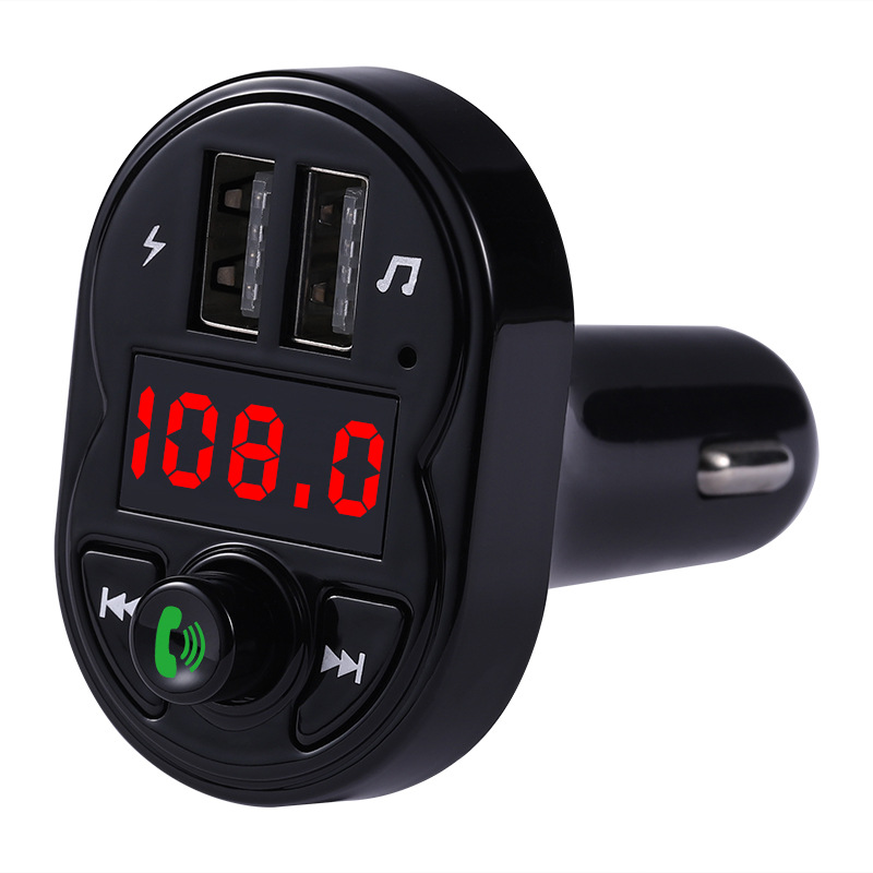 Southeast Asia Cross-Border Independent Station Manufacturer Supply Wireless Car Bluetooth Adapter Hands-Free Call U Disk/Tf Card Broadcast