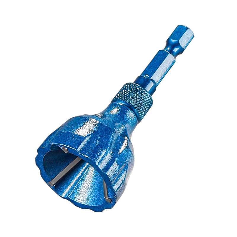 Desbarbado de tornillos taladro eléctrico de ángulo redondo exterior biselador nuevo mango hexagonal de tres filos universal taladro eléctrico