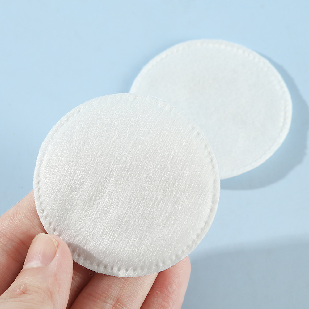150 piezas de algodón cosmético de engrosamiento de piel transfronteriza, bordes de bloqueo plano, algodón cosmético húmedo desechable.