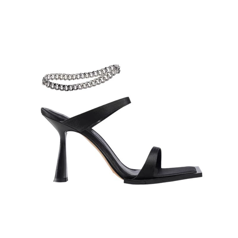 Summer black sexy sandals with a strap, (Physicals)