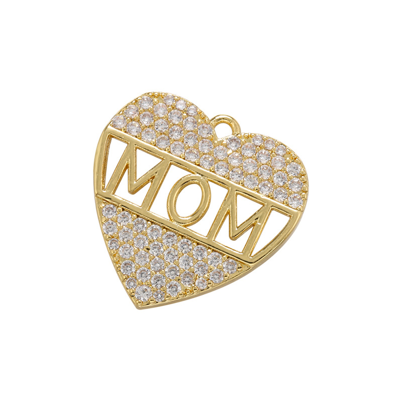 2g Weight Pendant Jewelry Making Type Zircon Inlay Material DIY Jewelry Accessories Classification 1 Piece Quantity Brass Material Letter, Heart Shape Pattern Plating, Inlay Design Simple Style Style 1 Piece Brass Zircon Letter Heart Shape Pendant 6
