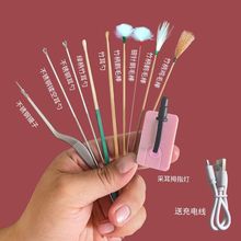 专业采耳聚光充电拇指灯手握可视掏耳朵工具发光耳勺手指迷你