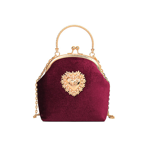Cross-border new niche design hand-held shoulder bag women's retro baroque evening wear bag lipstick bag