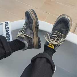 老爹鞋男2025秋季新款男鞋韩版潮流运动鞋原宿风增高劳保休闲鞋男