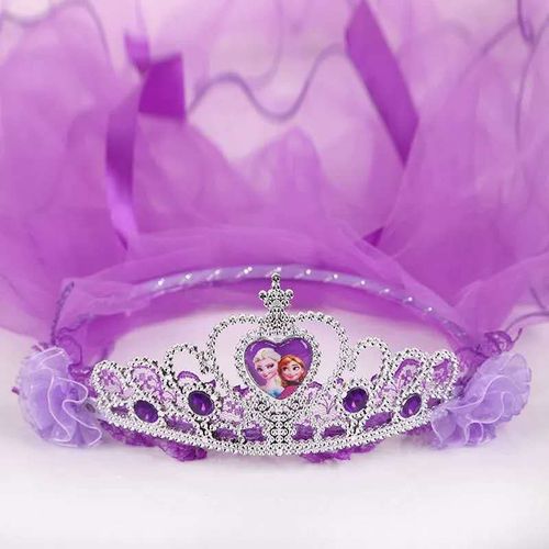Children's tiaras Princess Elsa veil hair accessories bridal crown Frozen girls foam garland veil headband