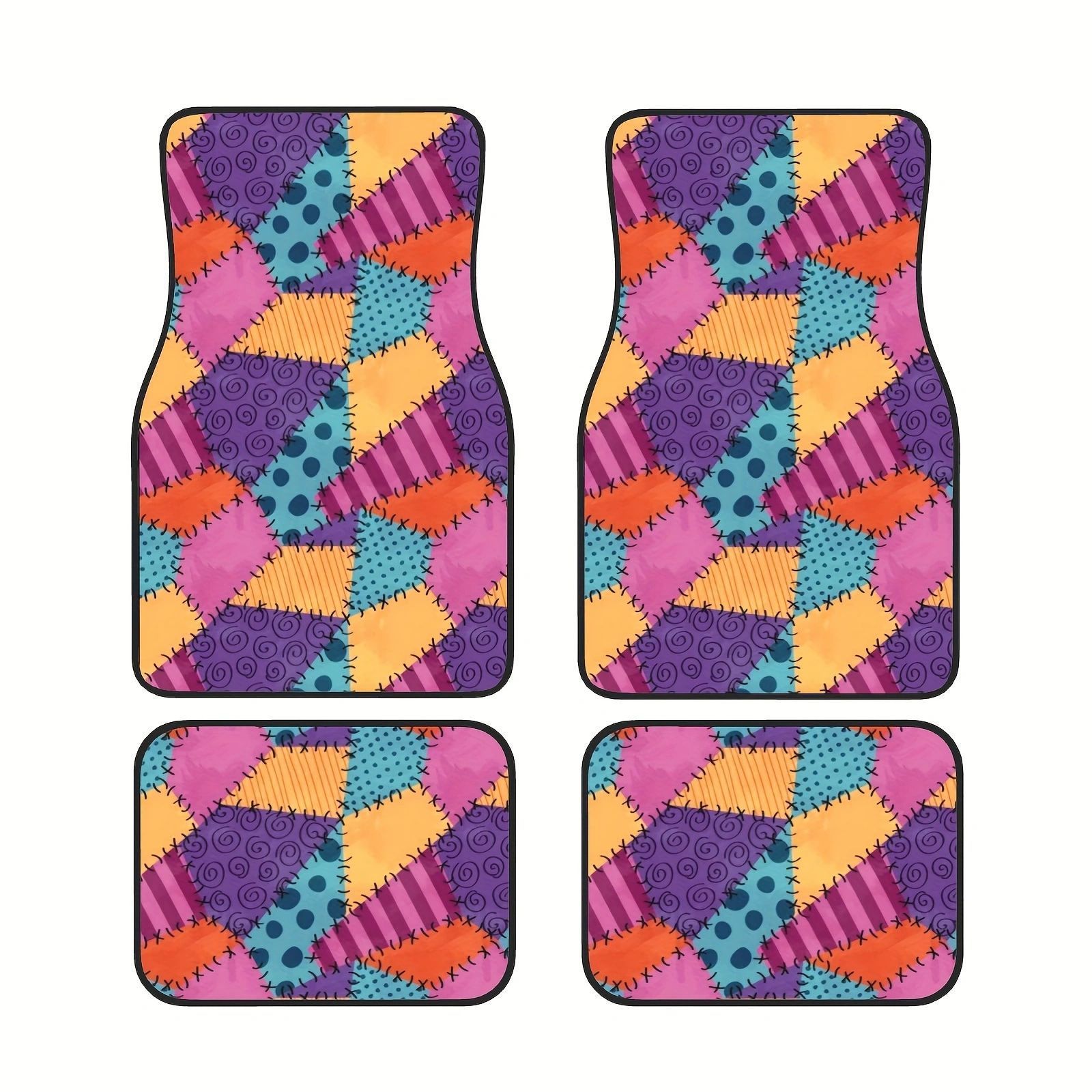Jit Amazon Temu Best-Selling Crystal Velvet Car Floor Mats, Easy to Care For, Universal Four-Piece Set, Non-Slip