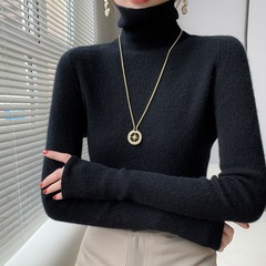 秋冬万能重ね着ハイネック厚手ニットセーター レディースインナー プルオーバー レディーストップス ハイネック