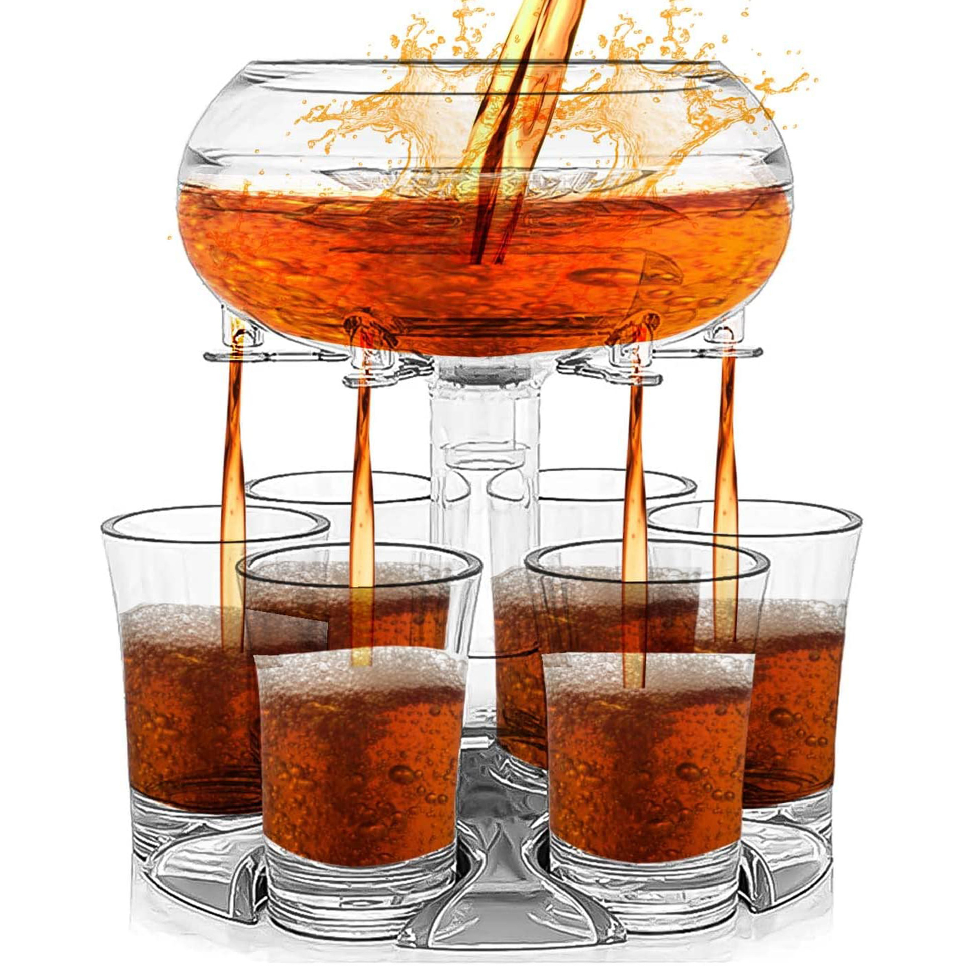 6 Shot Glass Dispenser bar pounder cocktail transparent splitter 6 Shot Glass Dispenser bar pounder cocktail transparent splitter