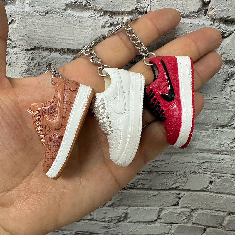 AJ 신발 금형 키 체인 공군 AF1 미니 3D 농구 신발 트렌드 깜짝 블라인드 박스 백 펜던트 장식품