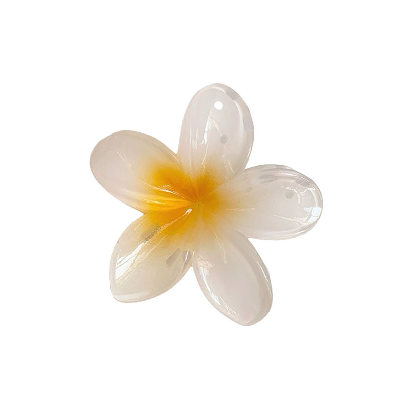Fermaglio a forma di artiglio di plumeria, di tendenza tra Europa e America, per donna, colorato e versatile, ideale per la coda di cavallo alta._voghion.com