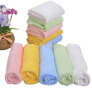 25 * 25cm 23g 5 color absorbent bamboo fiber square towel can open a general ticket mother and child home kindergarten handkerchief