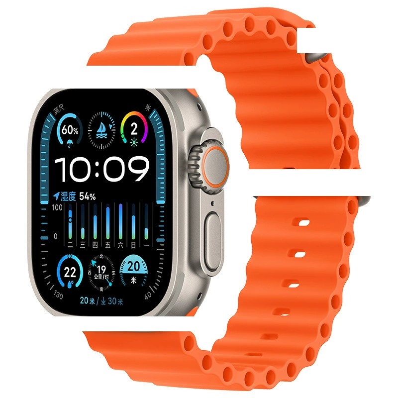 Силиконовый ремешок для часов (PG75) для Apple Watch, океанская застежка, 44/45/46/49 мм, множество цветов