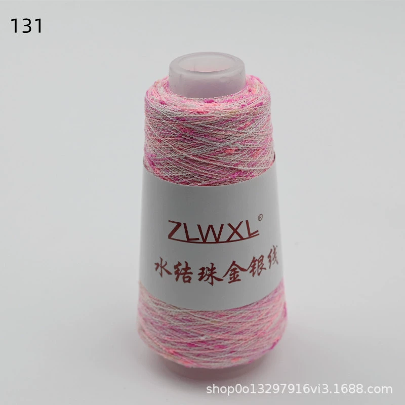 Woven silk threads handmade, 50 gram, gold and silver