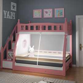子母床蚊帐12m双层床下铺15米儿童实木家用高低床梯形通用135m