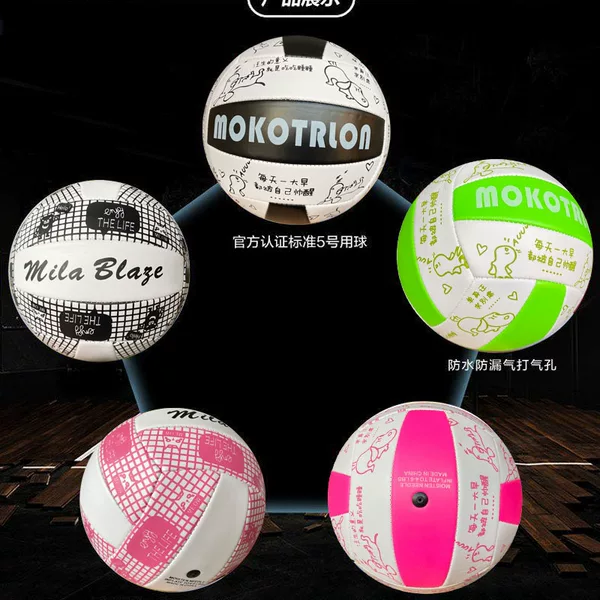 Cross-Border Spot No. 5 Volleyball Pvc Soft Leather Machine-Sewn Primary and Secondary School Students Training Exam Inflatable Volleyball Wholesale