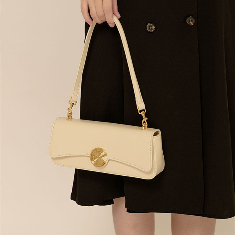 Genuine Leather Underarm Bag 2026 New Arrival Luxury Handheld Baguette Bag Women's Niche Crossbody Leather Shoulder Bag - Thumbnail 4