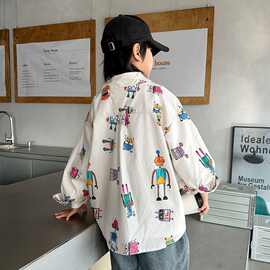 儿童装男童春季时髦衬衫2025新款春秋款中大童洋气炸街春装韩版潮