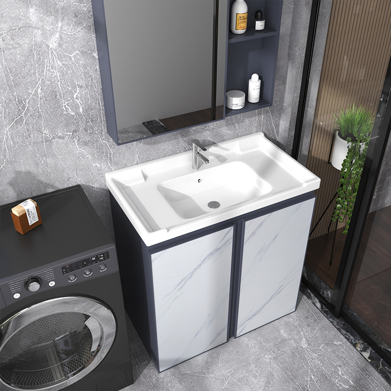 Cuarto de baño mesa de lavado integrado lavabo de piso combinación de gabinete de baño moderno lavabo simple