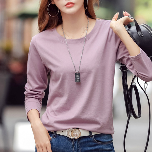Women's Loose Long-Sleeve T-Shirt for 2025 Spring and Autumn, Stylish Base Shirt for Layering, White Top to Wear Over