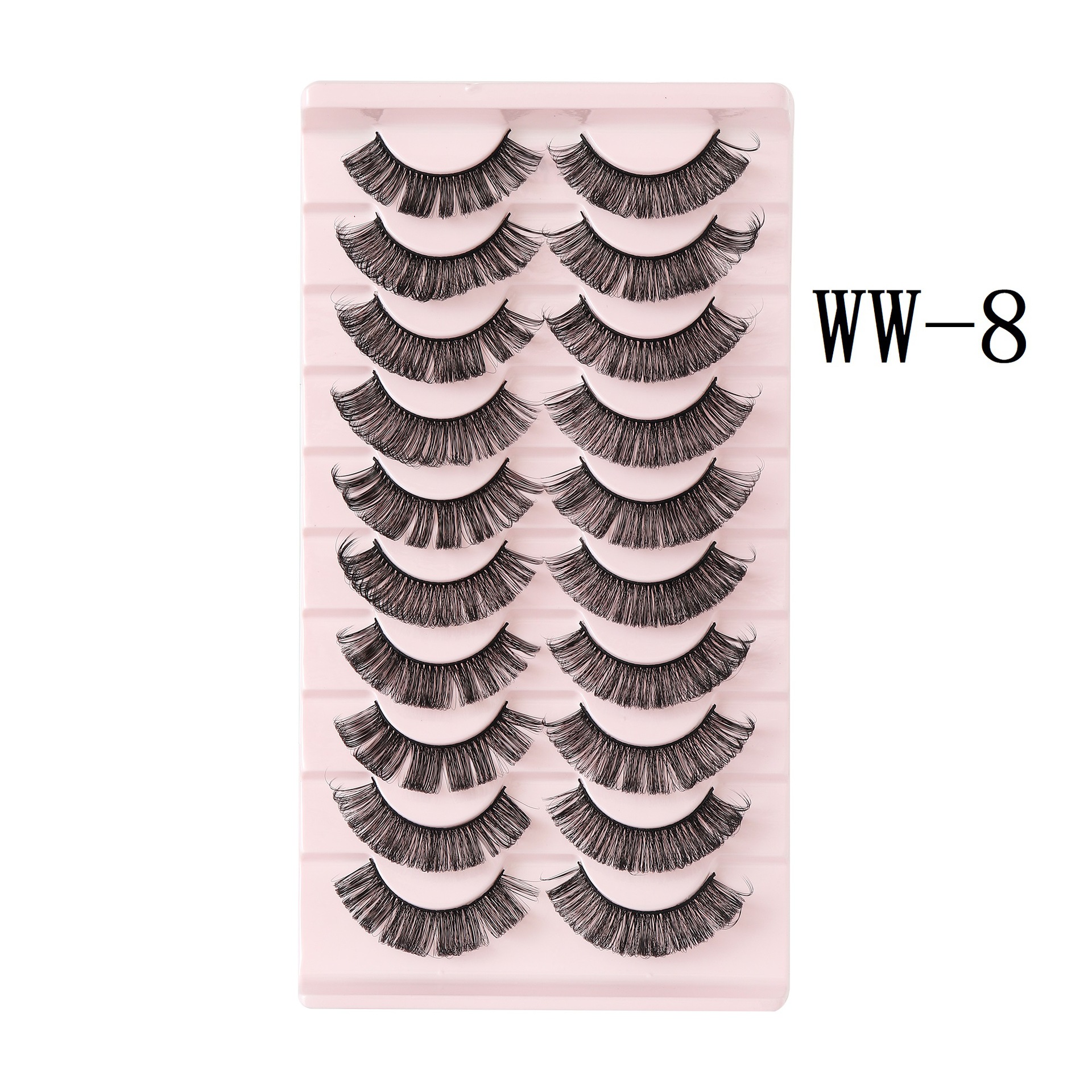 Nuevo ruso pestañas falsas DD curvadas gruesas pestañas europeas y americanas diez pares de pestañas naturales del encanto de la fibra química