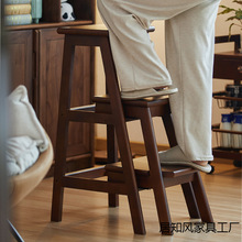 实木梯凳梯子凳子两用步梯家用多功能叠三步梯花架加厚楼梯爬梯