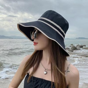 Hat Women's New Summer Sun Protection Fisherman Hat Showing Face Small UV Protection Sun Hat Big Brim Hat Spring Sun Hat Trendy