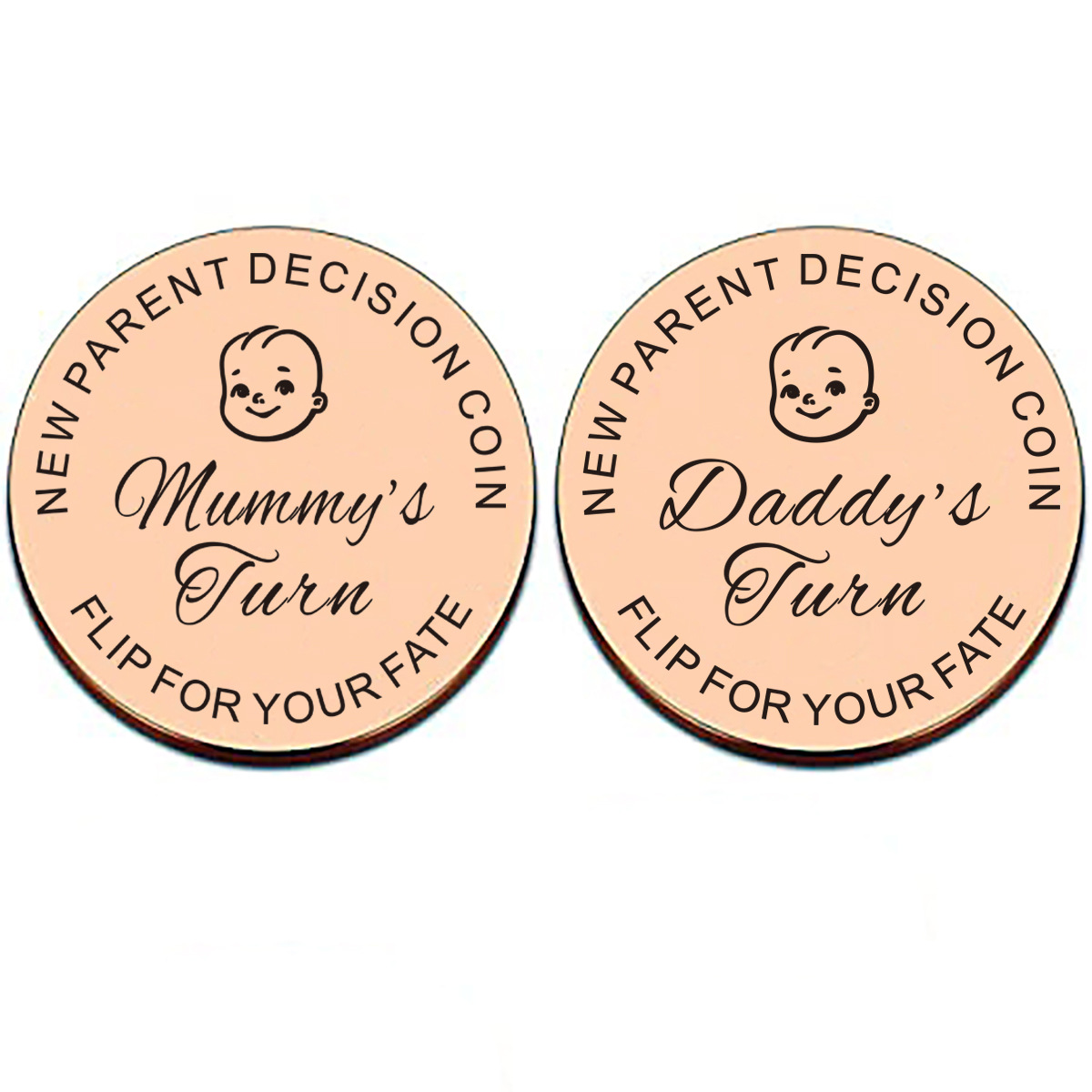 La mamá y el papá deciden moneda conmemorativa Navidad Regalo de Cumpleaños Amazon nuevo bebé padre decisión moneda