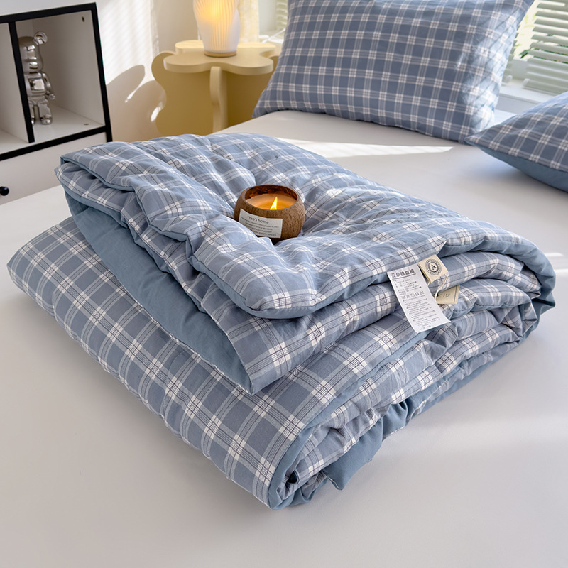 Edredón fresco de verano agradable para la piel, edredón de aire acondicionado simple y doble, edredón de los niños lavable a máquina, edredón fino de verano, edredón