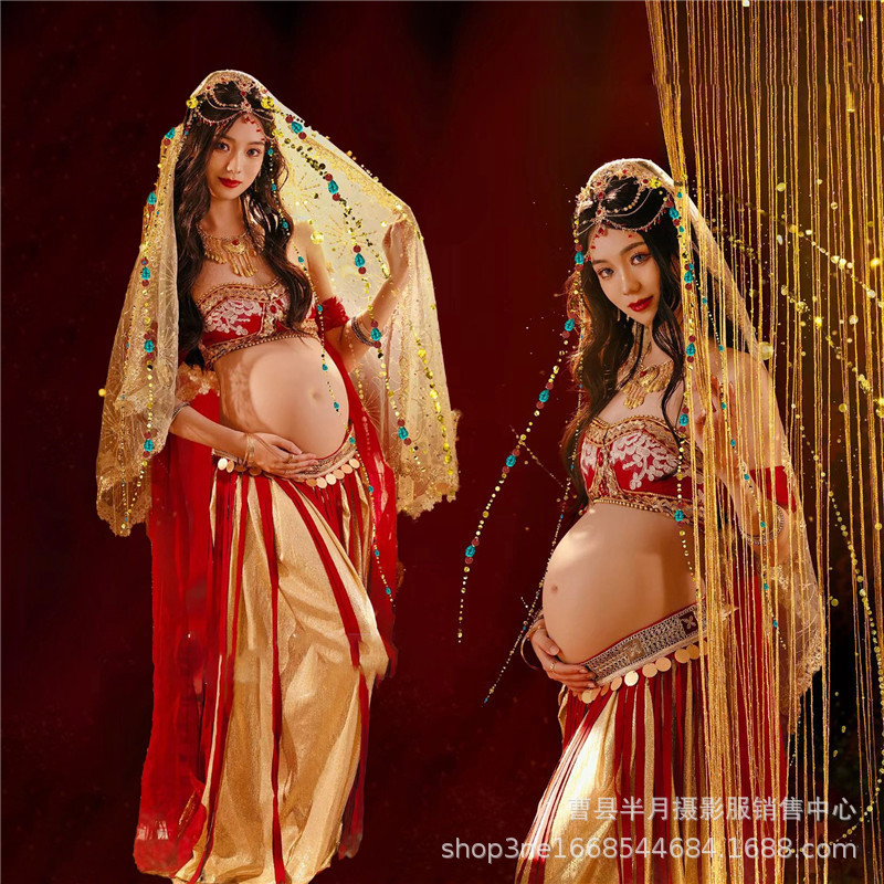 Pregnant women's clothing studio exotic style Western Princess ethnic Guo Huang Apsara Han clothing Pregnant mummy art photography clothing