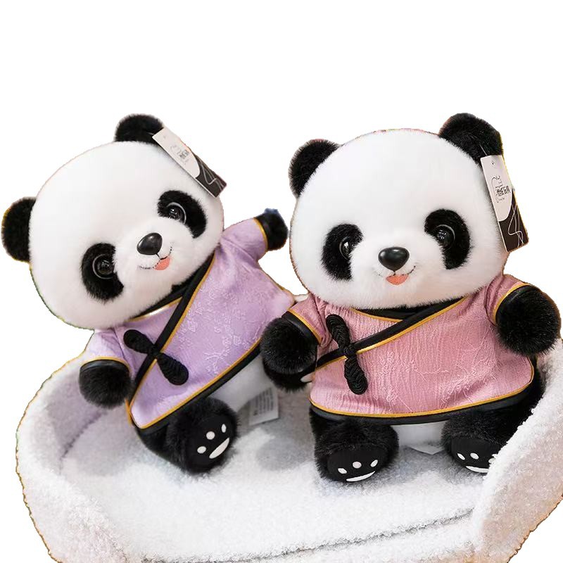 Cute panda muñeca peluche Sichuan panda gigante muñeca colgante creativo regalo hecho a mano logotipo al por mayor