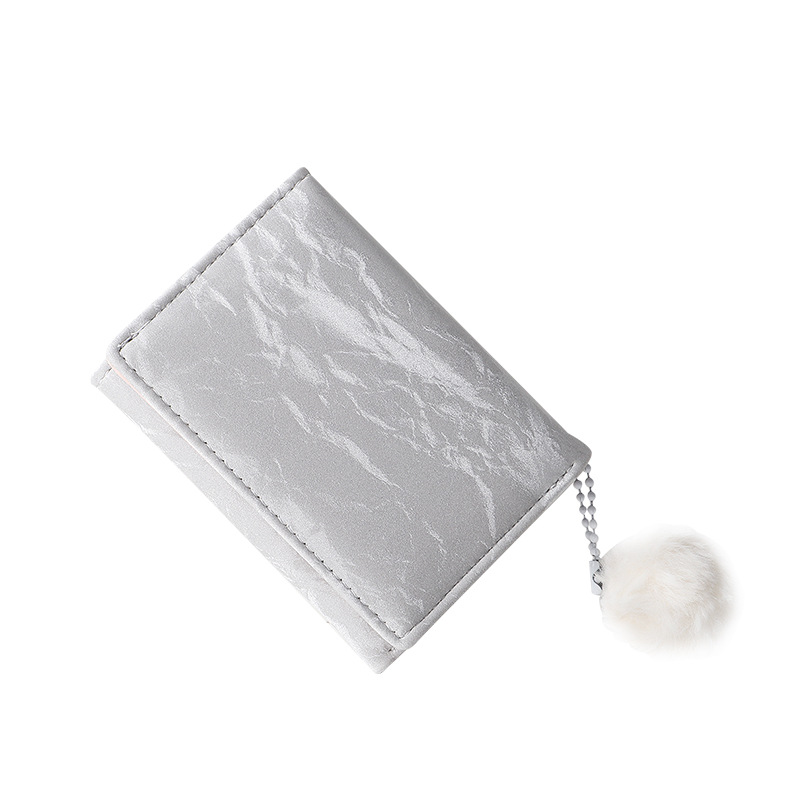 Tarjetero Corto con Hebilla para Mujer de Cuero PU Transpirable, Súper Ligero para Uso Diario