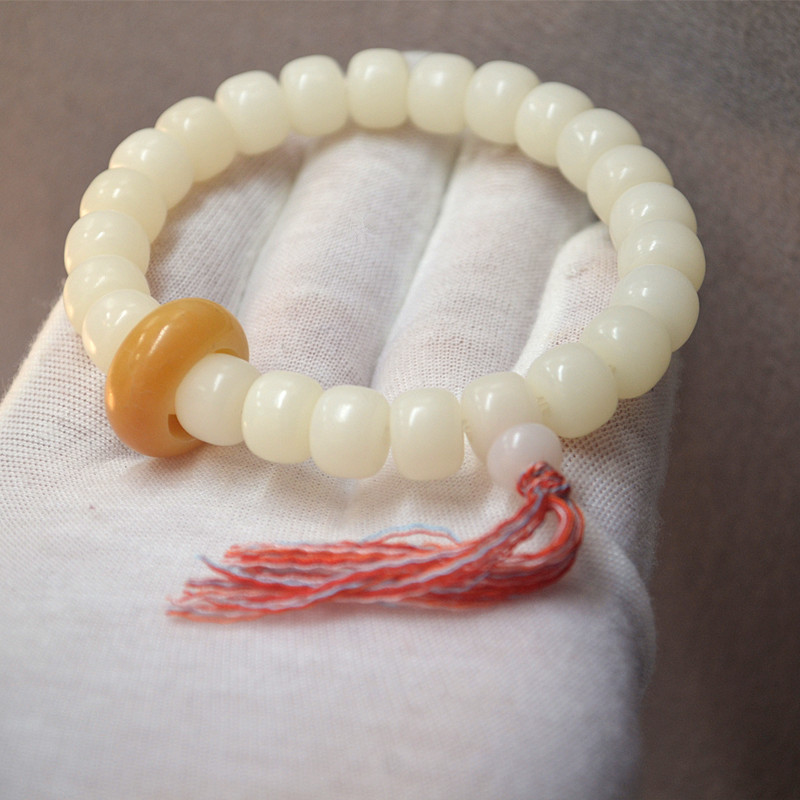 10*8mm barrel bead bracelets for women men god luck running loop cotton rope tassel type white bodhi root bracelet Bodhi couple bracelet