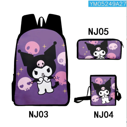 Directo de fábrica de dibujos animados mochila lápiz coolomi primaria y secundaria estudiantes de gran capacidad de impresión bolsa de tres piezas conjunto