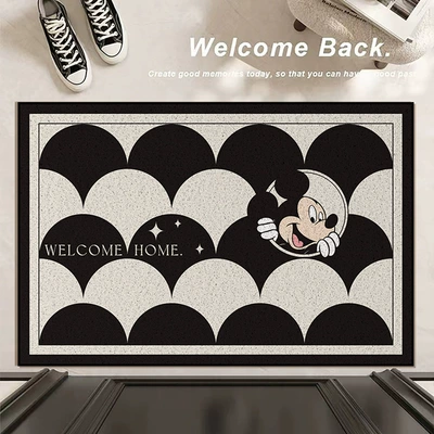 Avtomobil döşəmə paspasları Door Carpet Can Be Cut - smiling-wavy-mickey-4060cm-silk-circle-wear-resistant-and-dirt-resistant