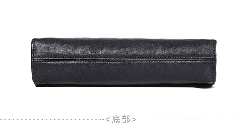 Túi đeo chéo nam đa năng da bò thật 29×11×17 cm, túi đeo vai kiêm túi cầm tay phong bì — Màu đen chi tiết 16