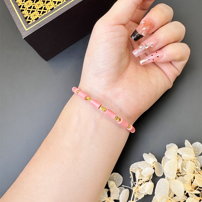 Nuevo estilo chino de oro de arena vietnamita pulsera de cuentas de tubo de cuentas de color de alta calidad no se desvanecen joyerías Yiwu fuente al por mayor