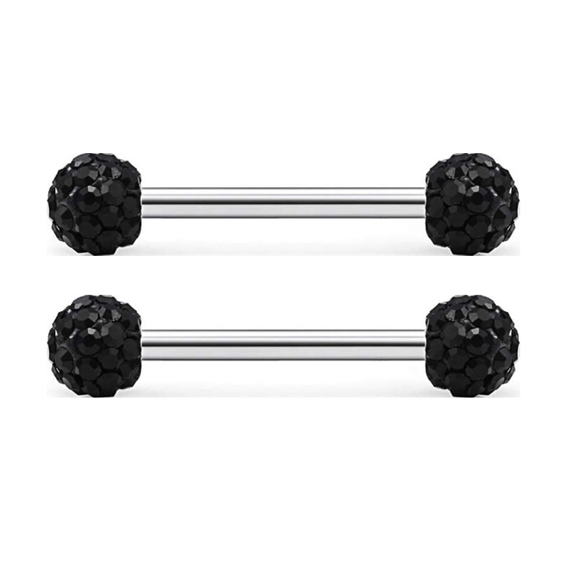 Black Stainless Steel Peach Heart Nipple Chain Ring Body Piercing Jewelry detail image 11
