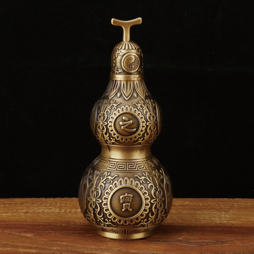Manufacturer wholesale open lid copper gourd machine pressed gourd ornaments copperware crafts wholesale