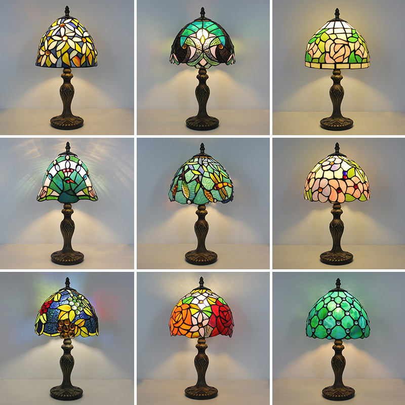 European Living Room Retro American Desk Luxury Classical Sofa Tea Art Glass Church Home Bedroom Bedside Table Lamp