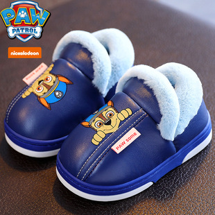 Wangwang team children's cotton shoes heel cotton slippers in winter warm room home shoes anti -slip waterproof men and girls cotton shoes